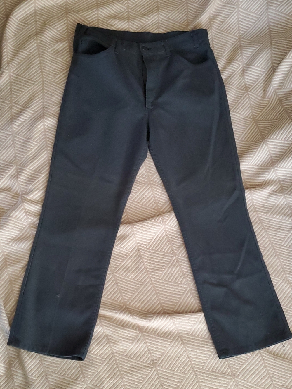 Vintage Levi's Sta-Prest. Charcoal Blue. Black Gold Tab. No Tags. GUC